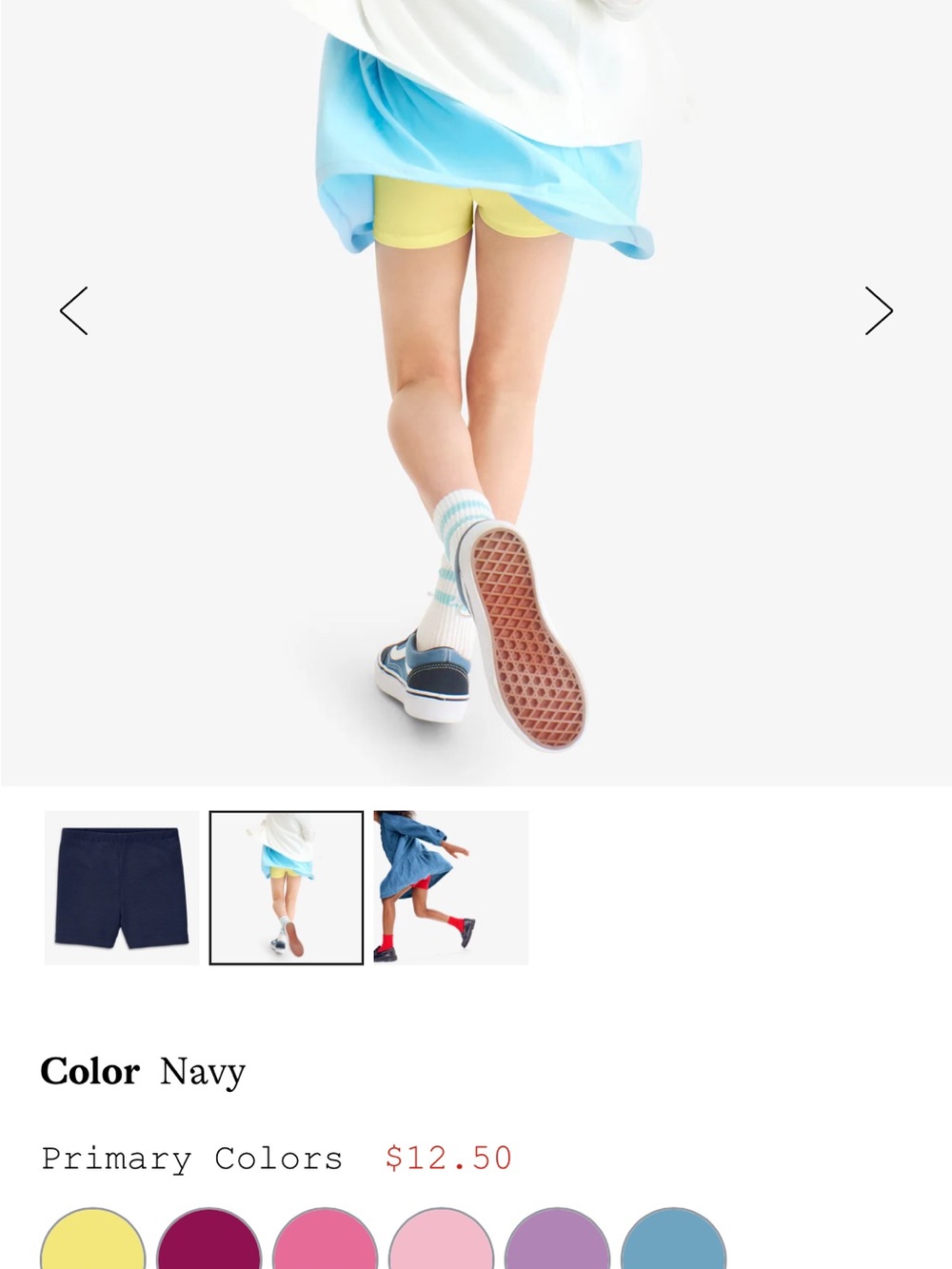 PrimaryKids Stretch Cotton Bike Shorts - Pink, Green, Purple, Orange, Red, White - Picture 10 of 11